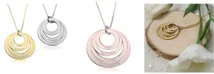 1-5 Disc Pendant Necklace,Sterling Silver,24K Gold/Rose Gold Plating/Valentine&#39;s Day gift,Birthday gift,Mother&#39;s Day Gift,gifts for her