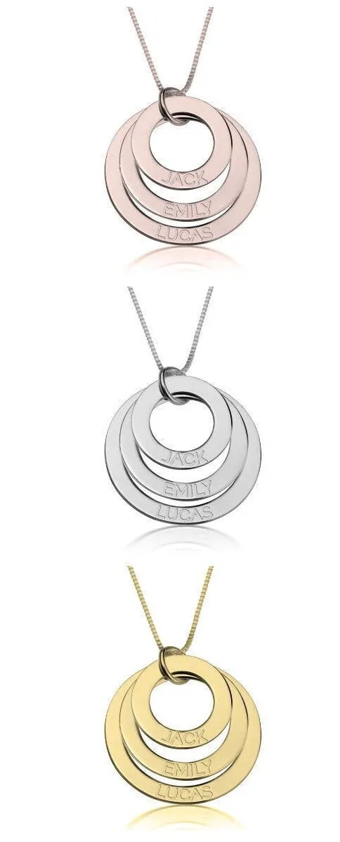 1-5 Disc Pendant Necklace,Sterling Silver,24K Gold/Rose Gold Plating/Valentine&#39;s Day gift,Birthday gift,Mother&#39;s Day Gift,gifts for her