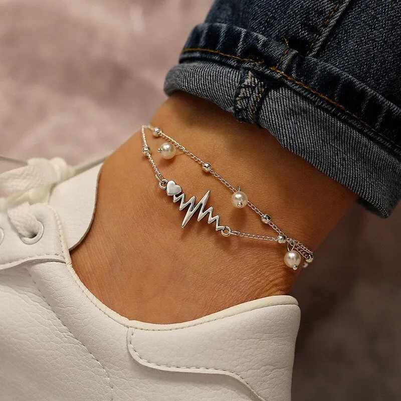 1 Set Silver Color Shell Anklets Women Ankle Women Party Beach