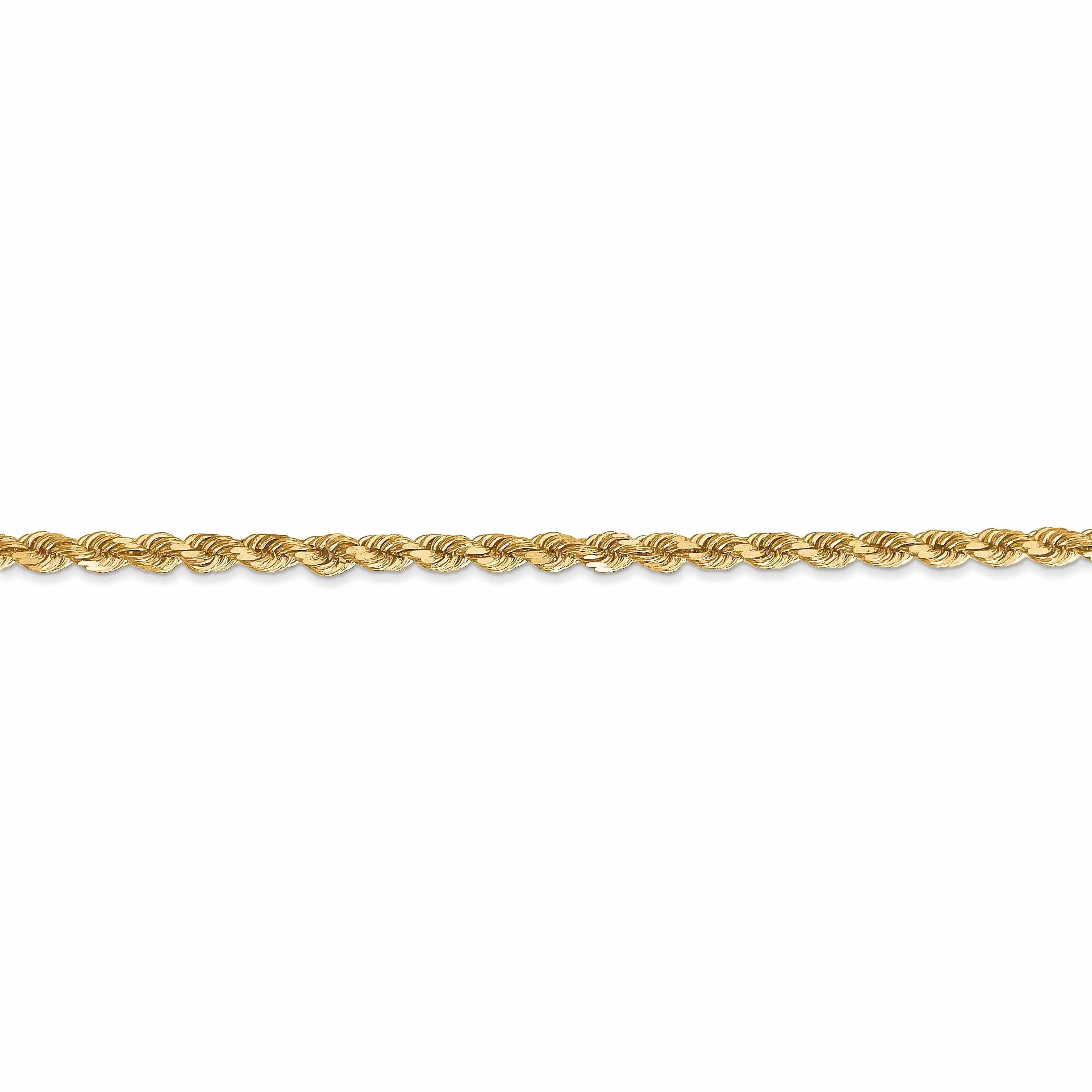 10k Yellow Gold 2.75mm D.C Rope Chain