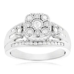 1/2 Carat Diamond Dress Ring with 49 Diamonds in Sterling Silver