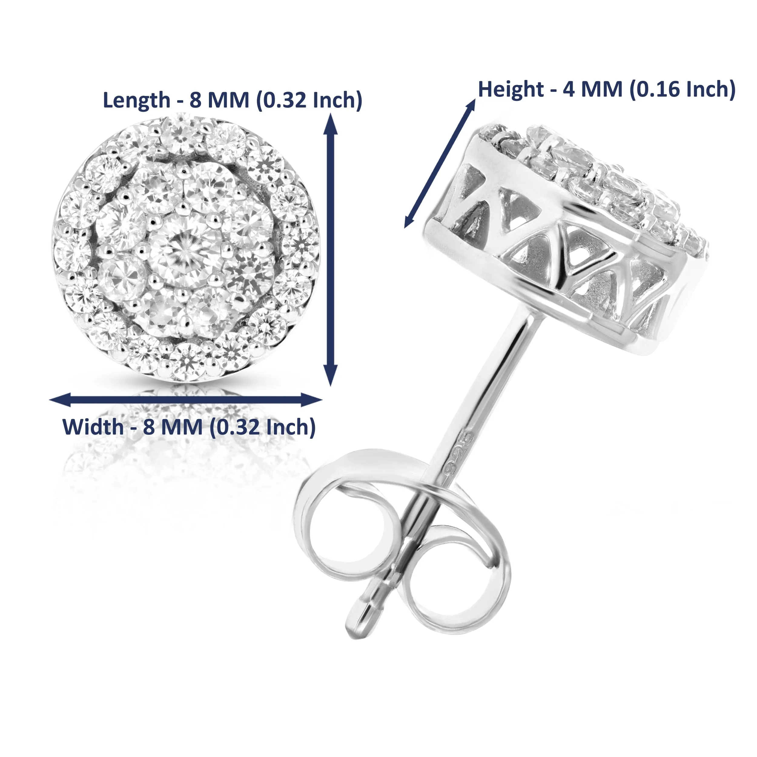 1/2 cttw Diamond Stud Earrings in Silver