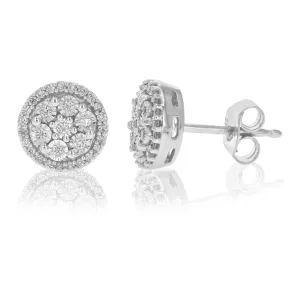 1/4 cttw Diamond Composite Classic Stud Earrings in Silver