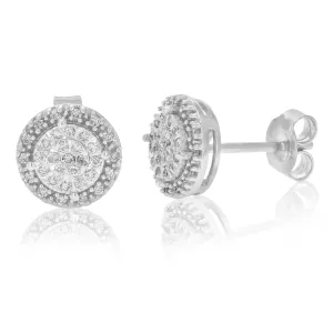 1/4 cttw Lab Grown Round Diamond Stud Earrings in Sterling Silver