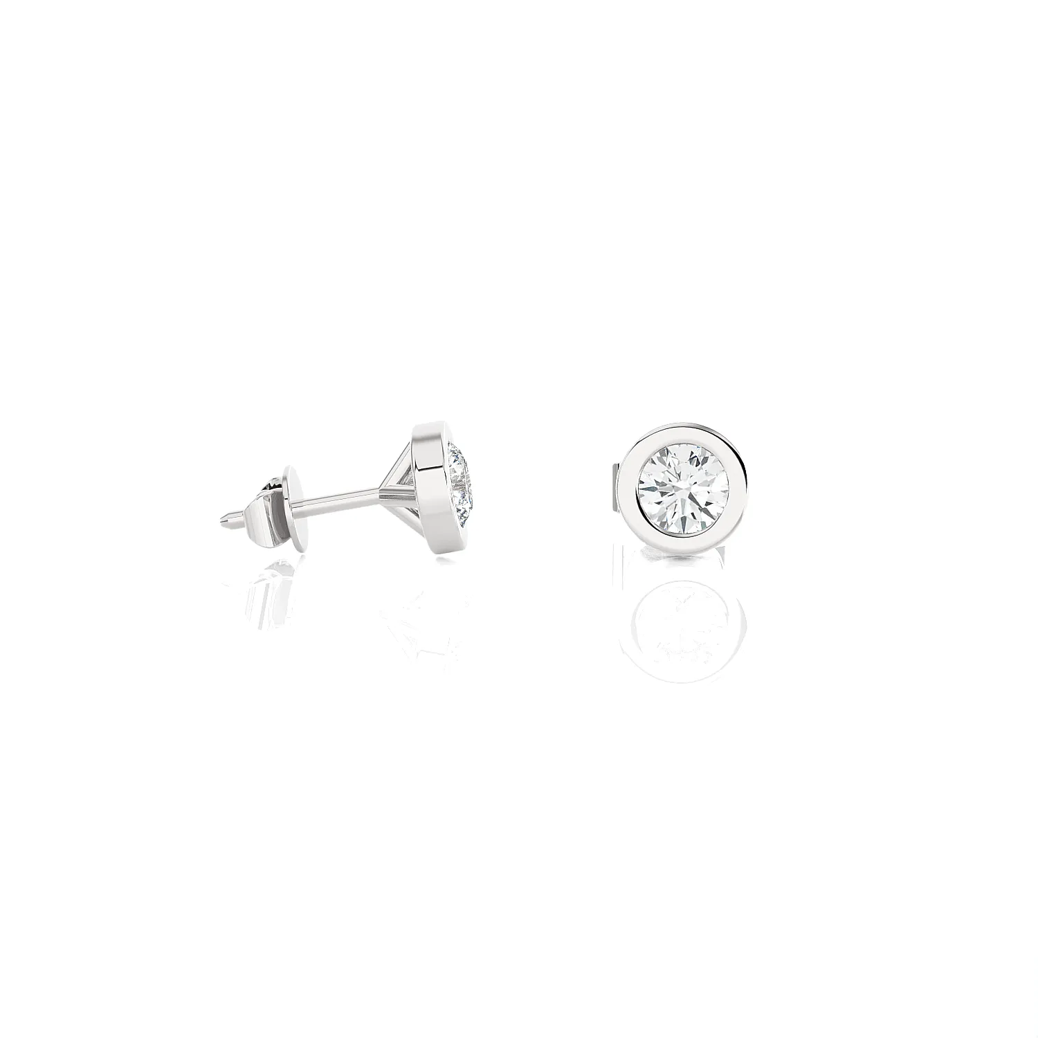 1/4 ctw Round Lab Grown Diamond Bezel Set Solitaire Stud Earrings