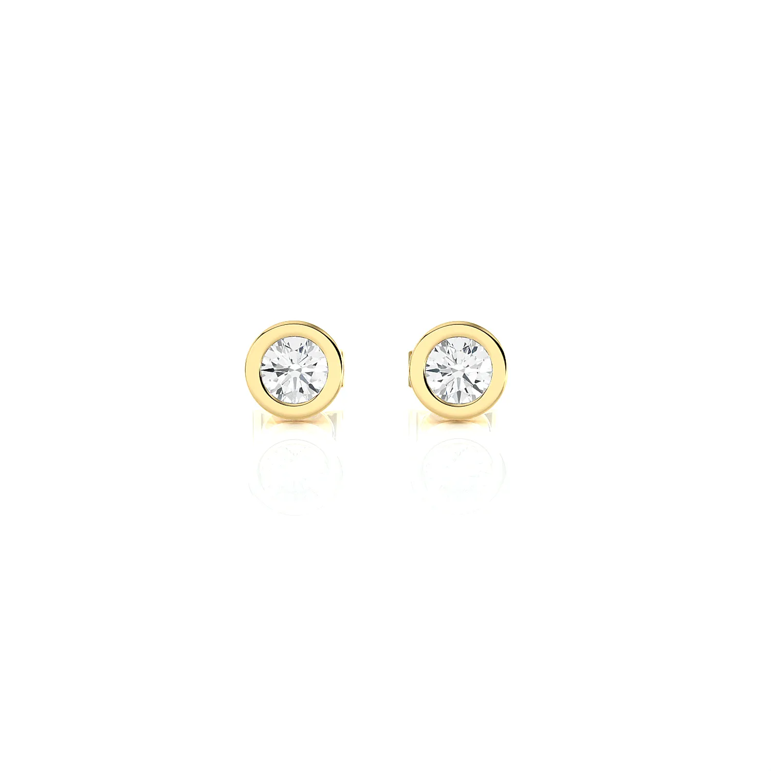 1/4 ctw Round Lab Grown Diamond Bezel Set Solitaire Stud Earrings