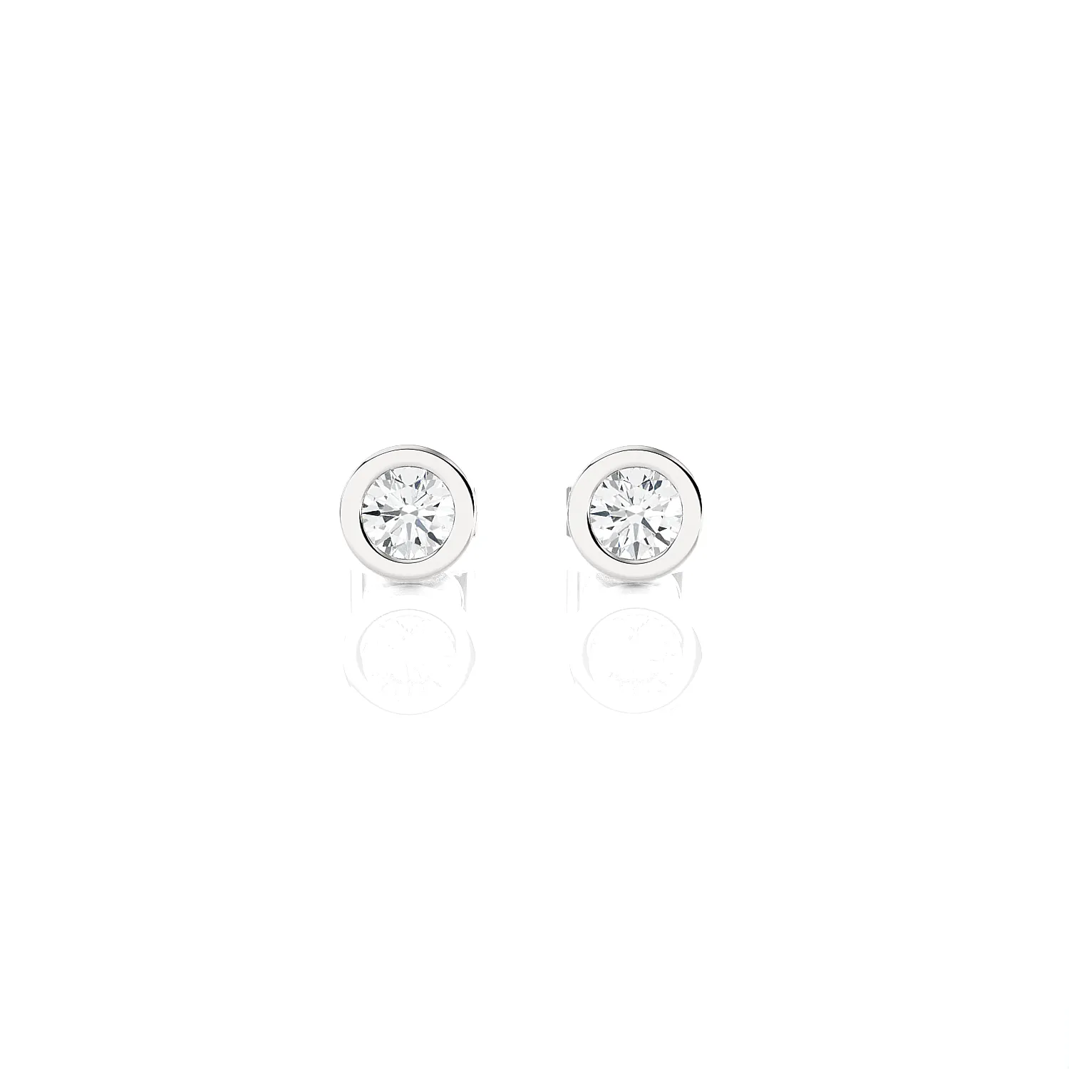 1/4 ctw Round Lab Grown Diamond Bezel Set Solitaire Stud Earrings