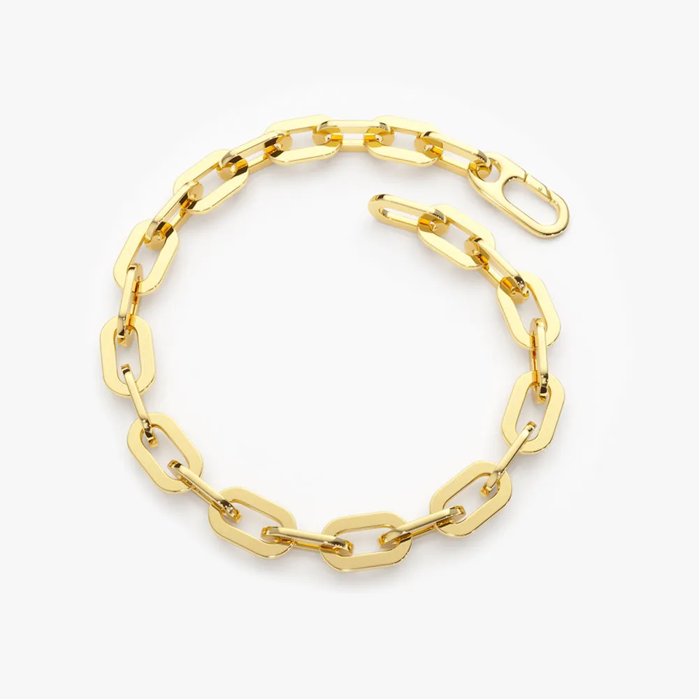 14k Gold Thick Bold Paper Clip Bracelet