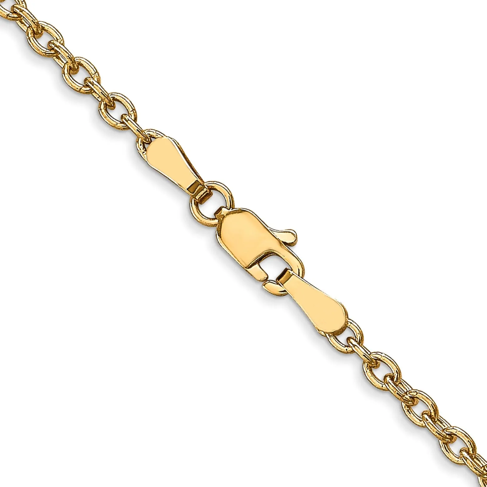 14k Yellow Gold 2.40mm Round Link Cable Chain