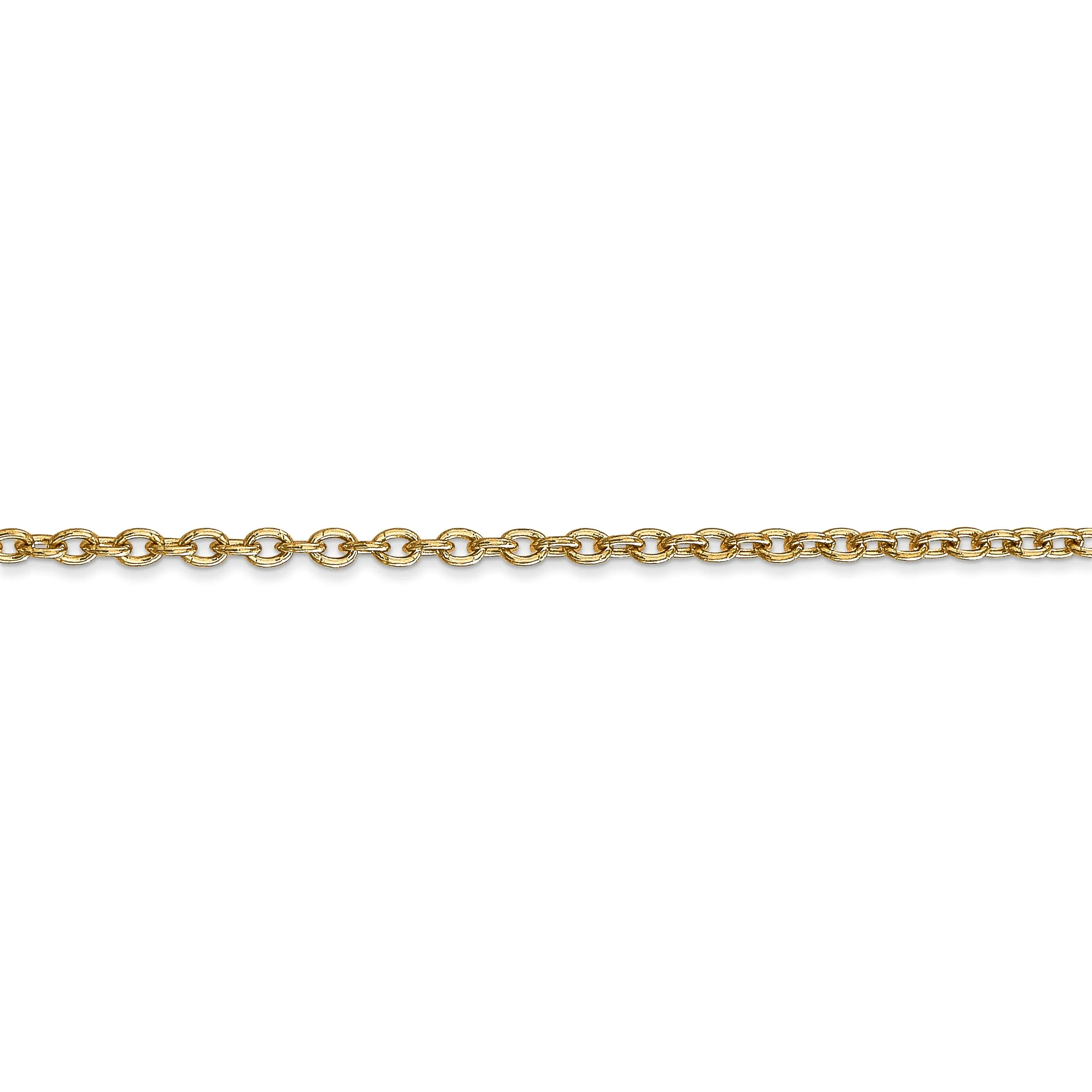 14k Yellow Gold 2.40mm Round Link Cable Chain