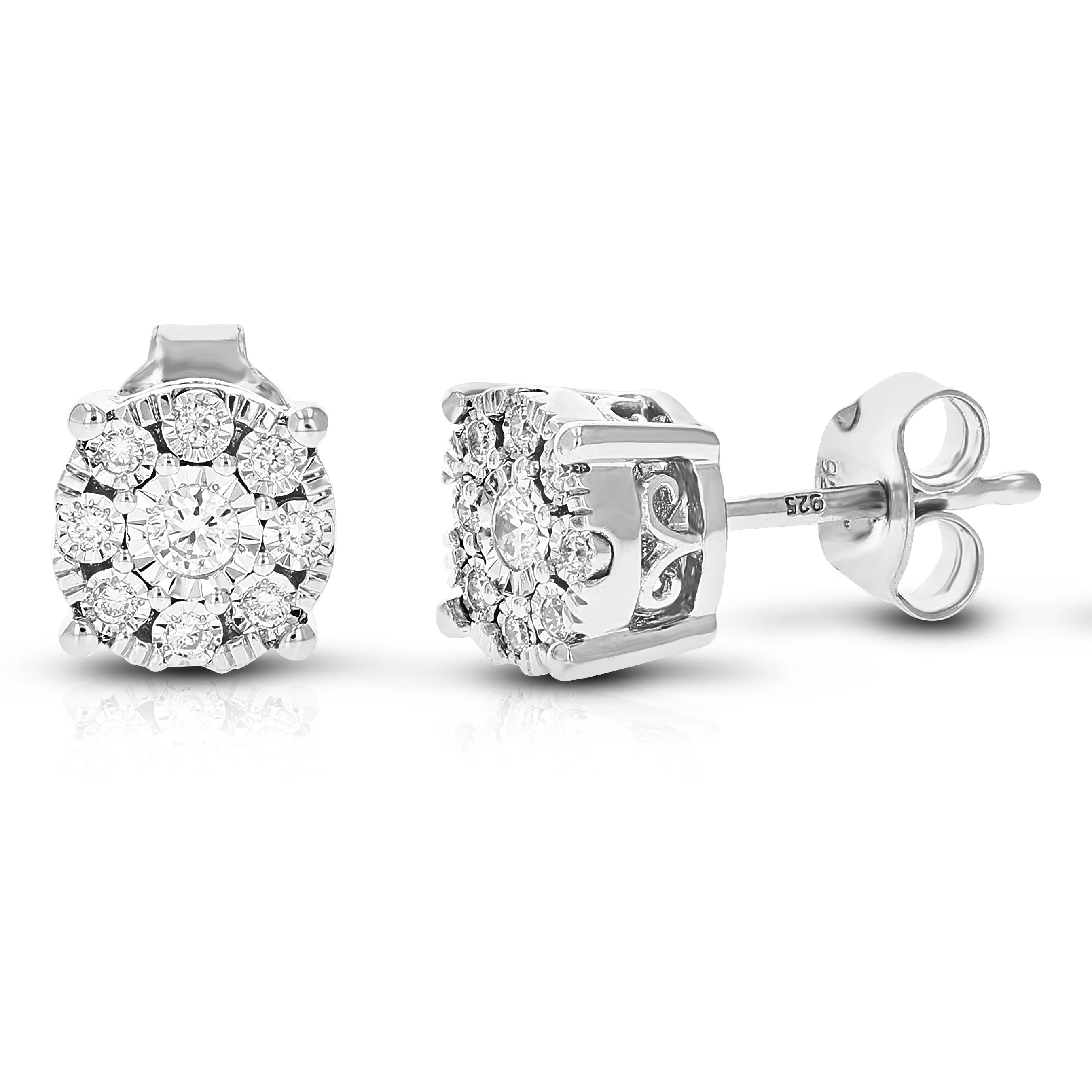 1/5 cttw Composite Diamond Stud Earrings in .925 Silver