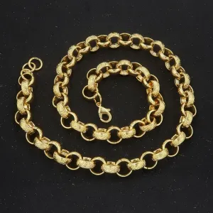 15mm Gold Filled Alternate Filigree Belcher Chain 24 Inches