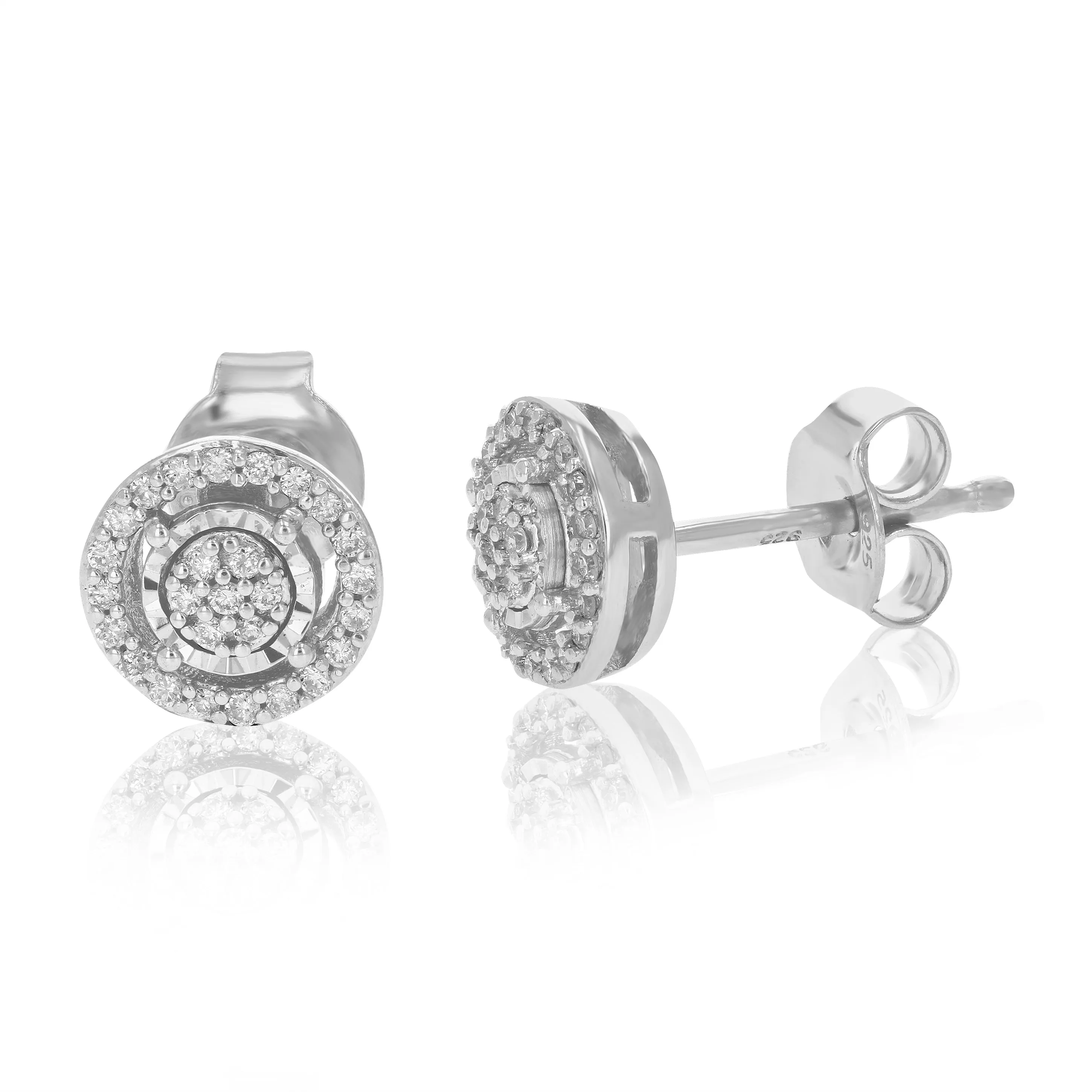 1/6 cttw Composite Diamond Stud Earrings in .925 Sterling Silver