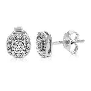 1/8 cttw Classic Composite Diamond Stud Earrings in Sterling Silver