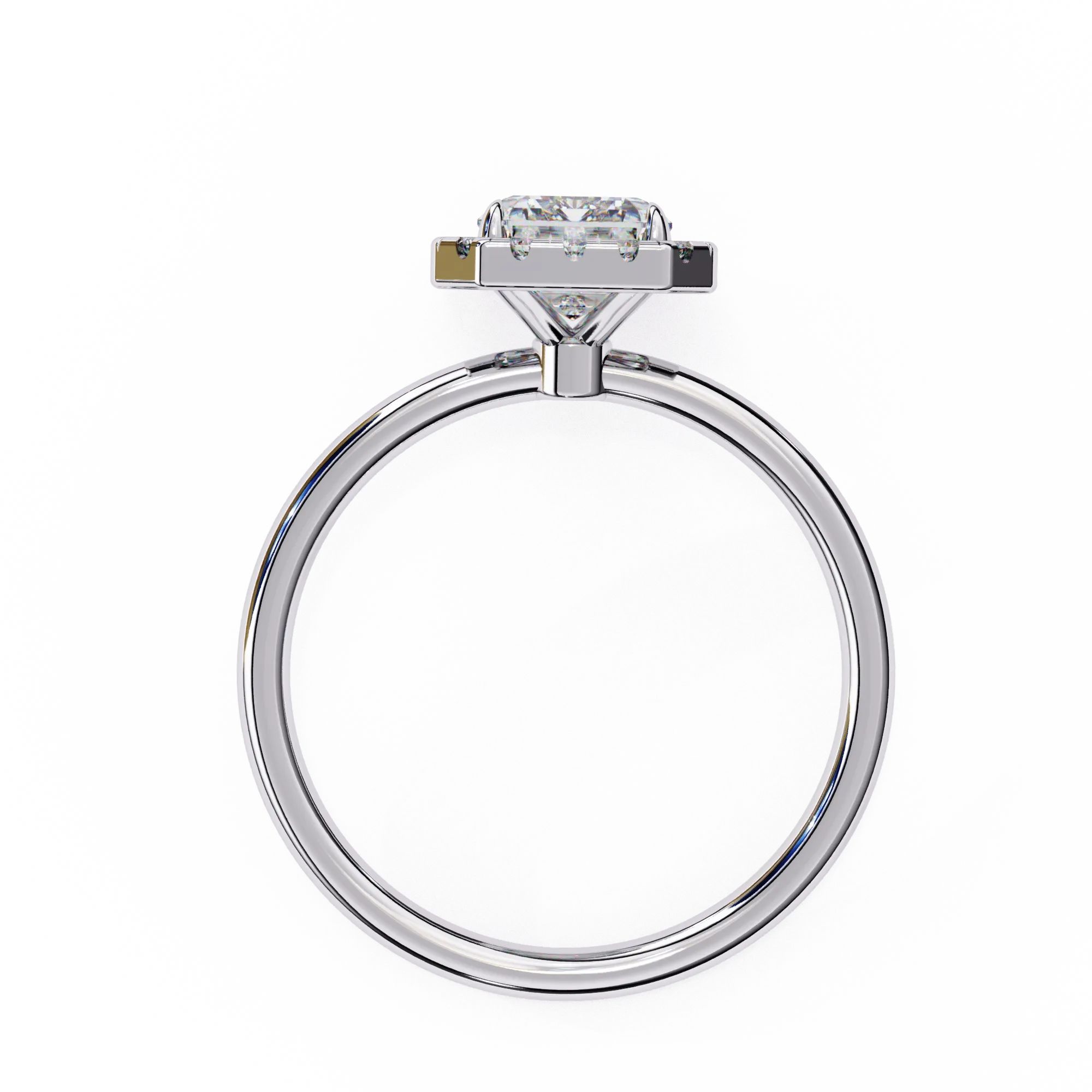 2 Carat Radiant Cut Halo Lab Diamond Engagement Ring In White Gold