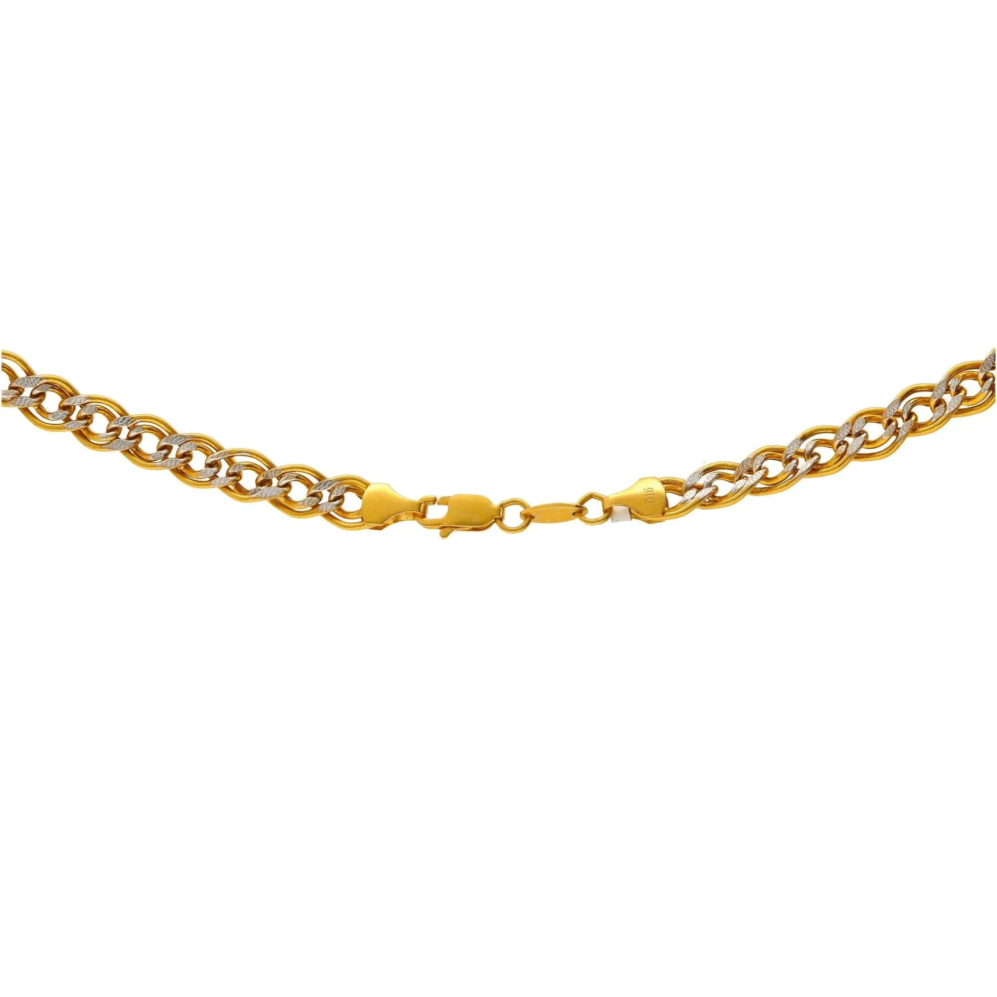 22K Yellow & White Gold Men's Linked Chain