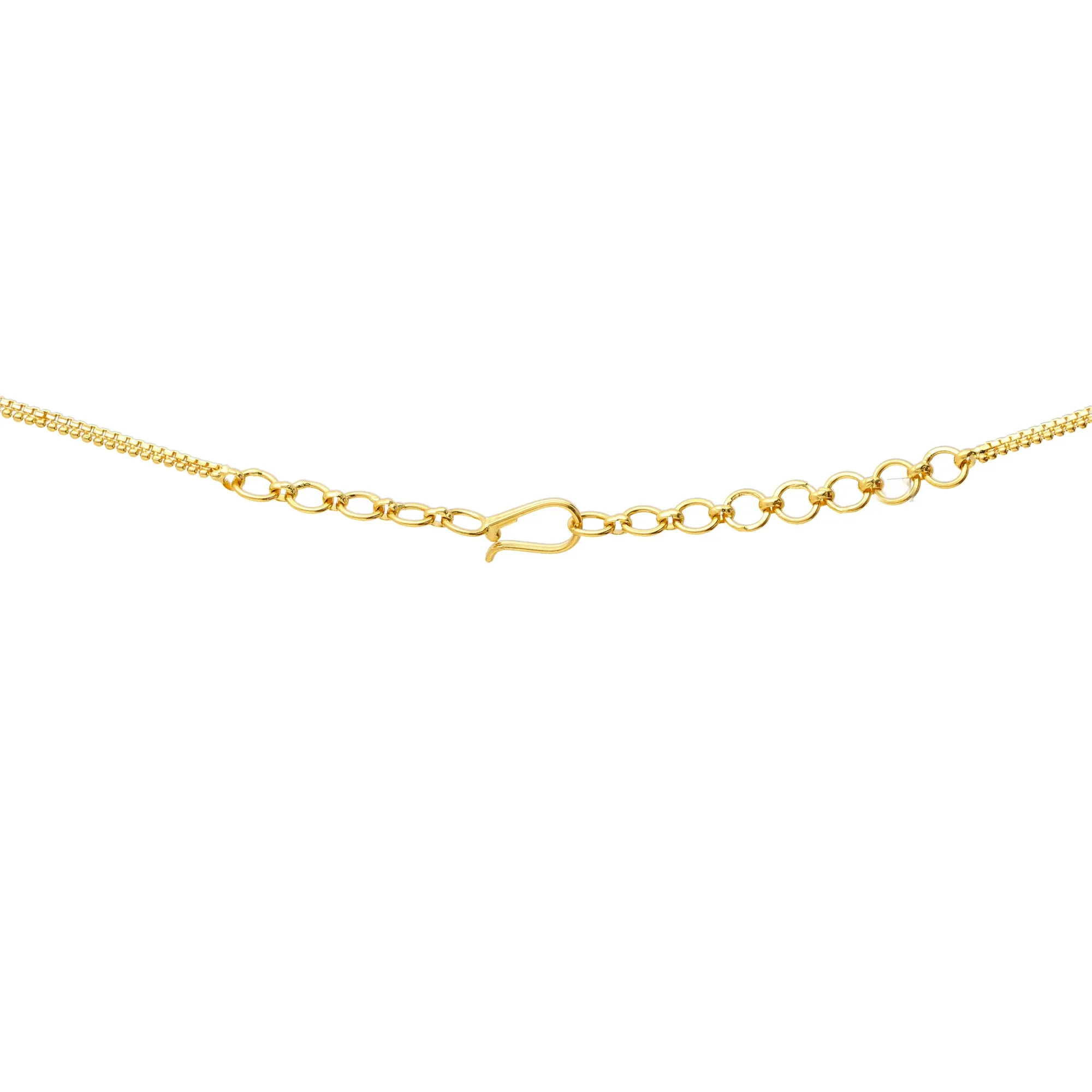 22K Yellow Gold Double Layer Beaded Chain