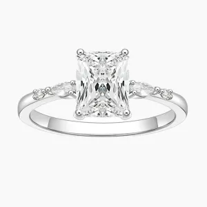 2CT Classic Radiant Cut Engagement Anniversary Ring