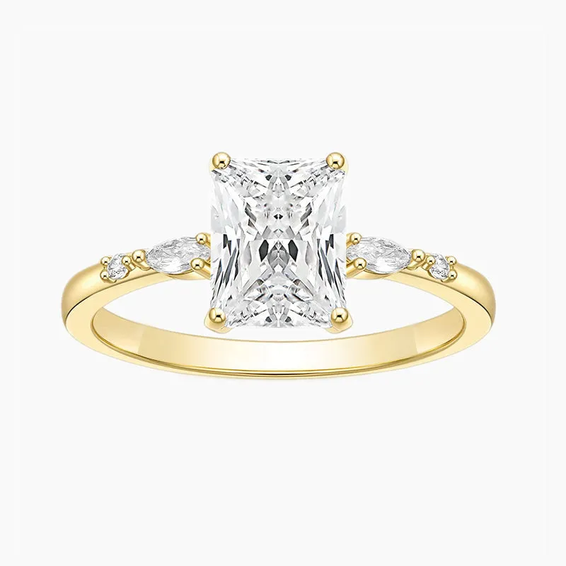 2CT Classic Radiant Cut Engagement Anniversary Ring