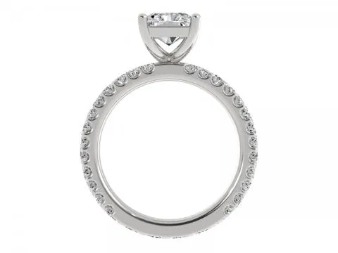 3.3ct Radiant Solitaire Ring with Soldered Wedding Band