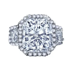 3.50 CARAT RADIANT CUT DIAMOND HALO ENGAGEMENT RING