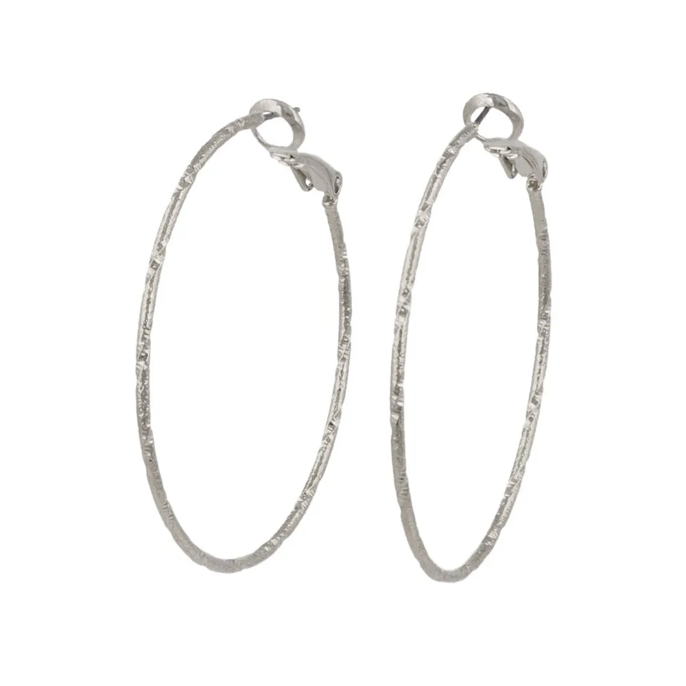 40mm Textured Hoop Earrings