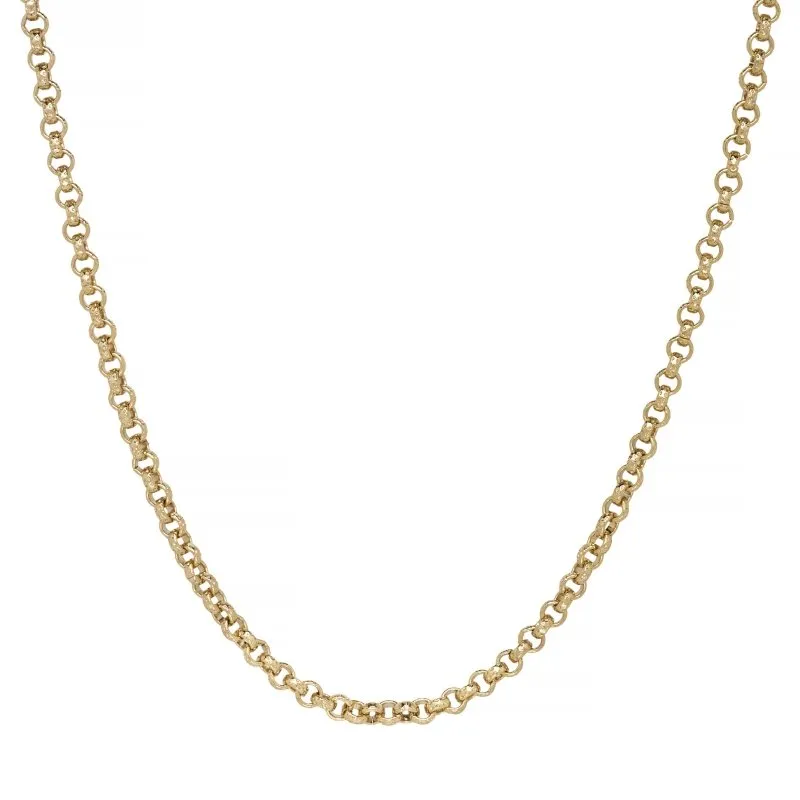 4mm Gold Filled Diamond Cut Pattern Belcher Chain 22 Inch