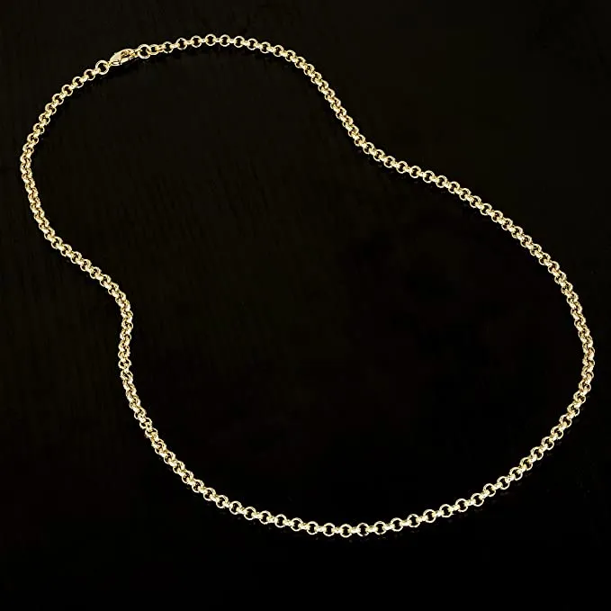 4mm Gold Filled Diamond Cut Pattern Belcher Chain 22 Inch