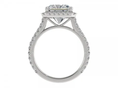 5.45ct Radiant Solitaire with Diamond Halo