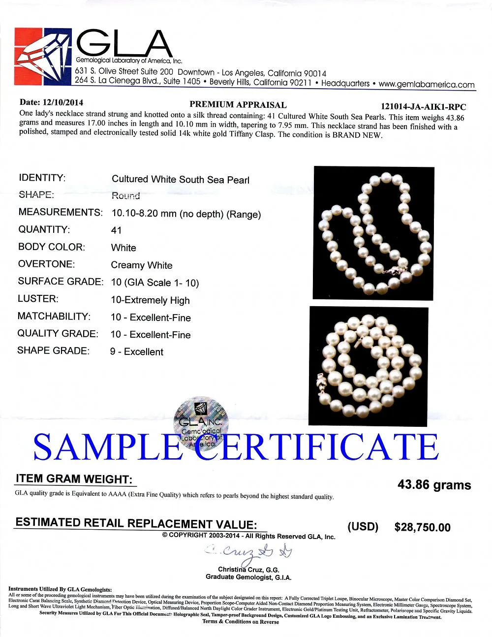 8-10mm White South Sea Pearl Necklace - AAAA Quality