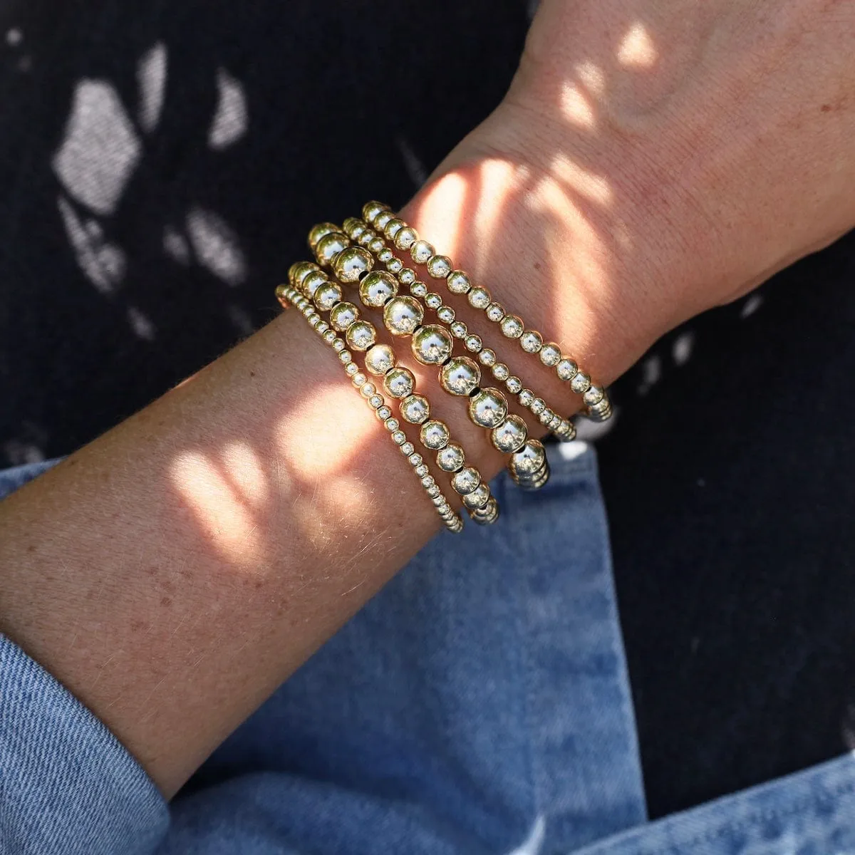 8mm Classic Ball Bracelet in Silver, Gold, or Two Tone