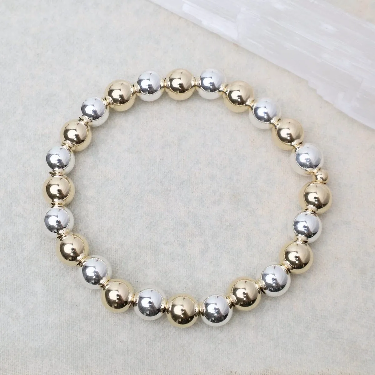 8mm Classic Ball Bracelet in Silver, Gold, or Two Tone