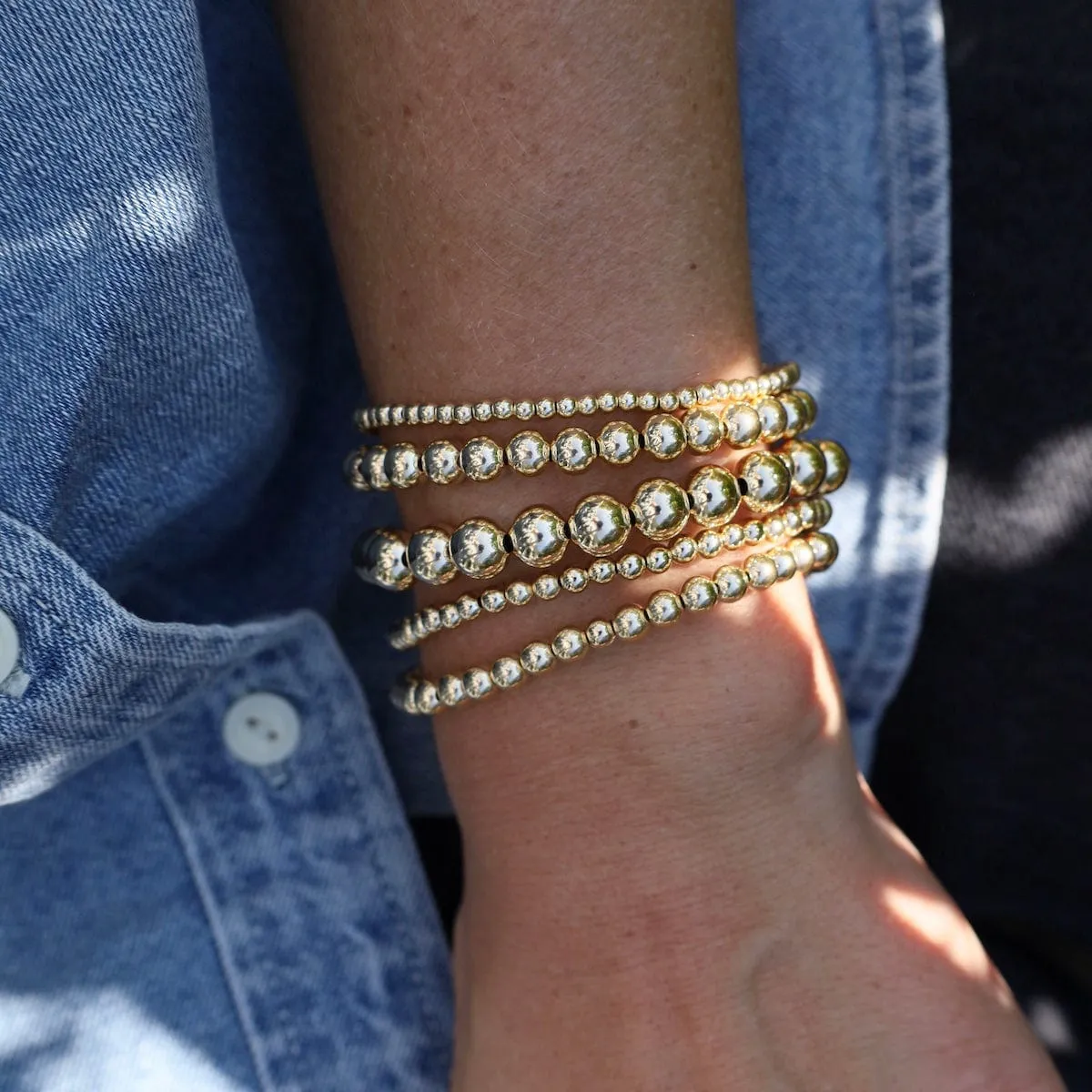 8mm Classic Ball Bracelet in Silver, Gold, or Two Tone