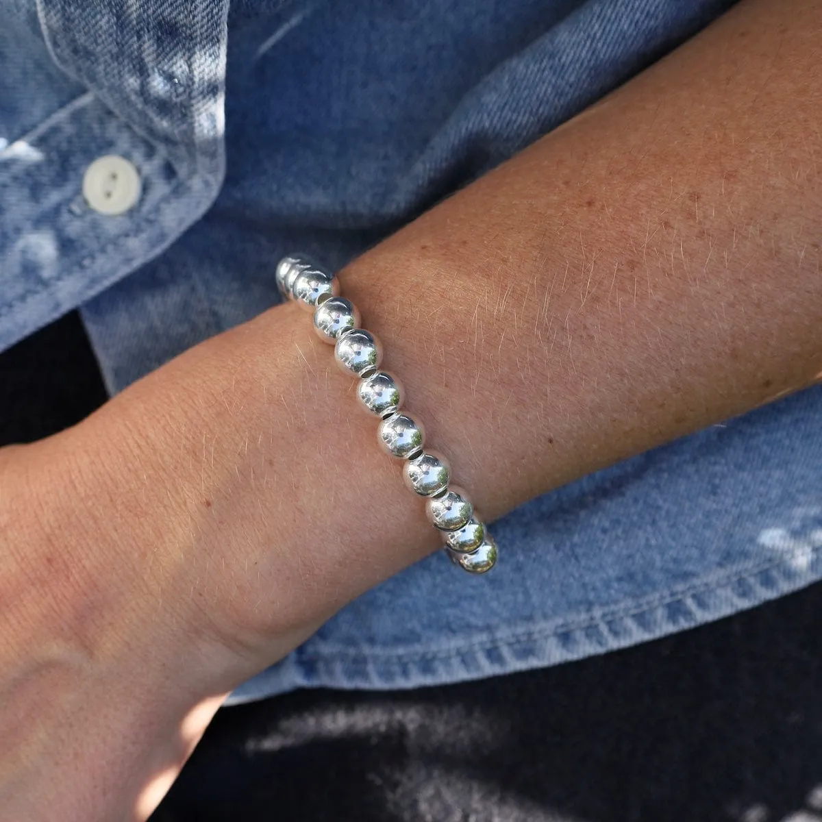 8mm Classic Ball Bracelet in Silver, Gold, or Two Tone