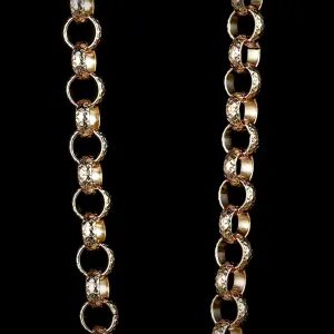 8mm Gold Filled Diamond Cut Pattern Belcher Set 6/16 Inch