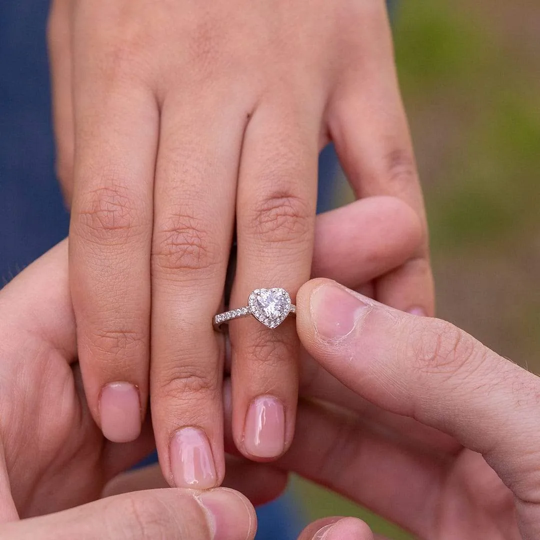 925 Sterling Silver Heart-Shaped Ring