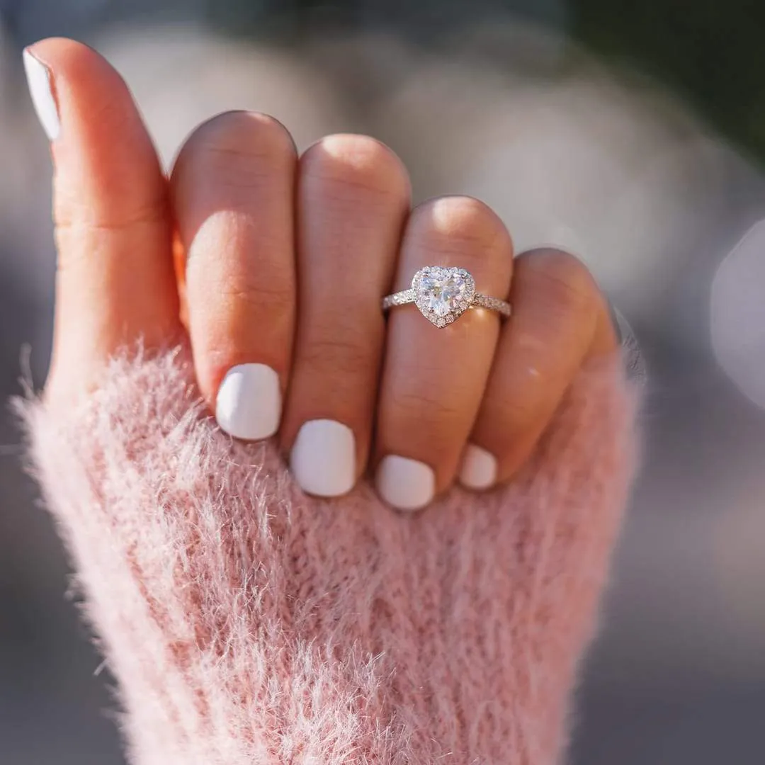 925 Sterling Silver Heart-Shaped Ring