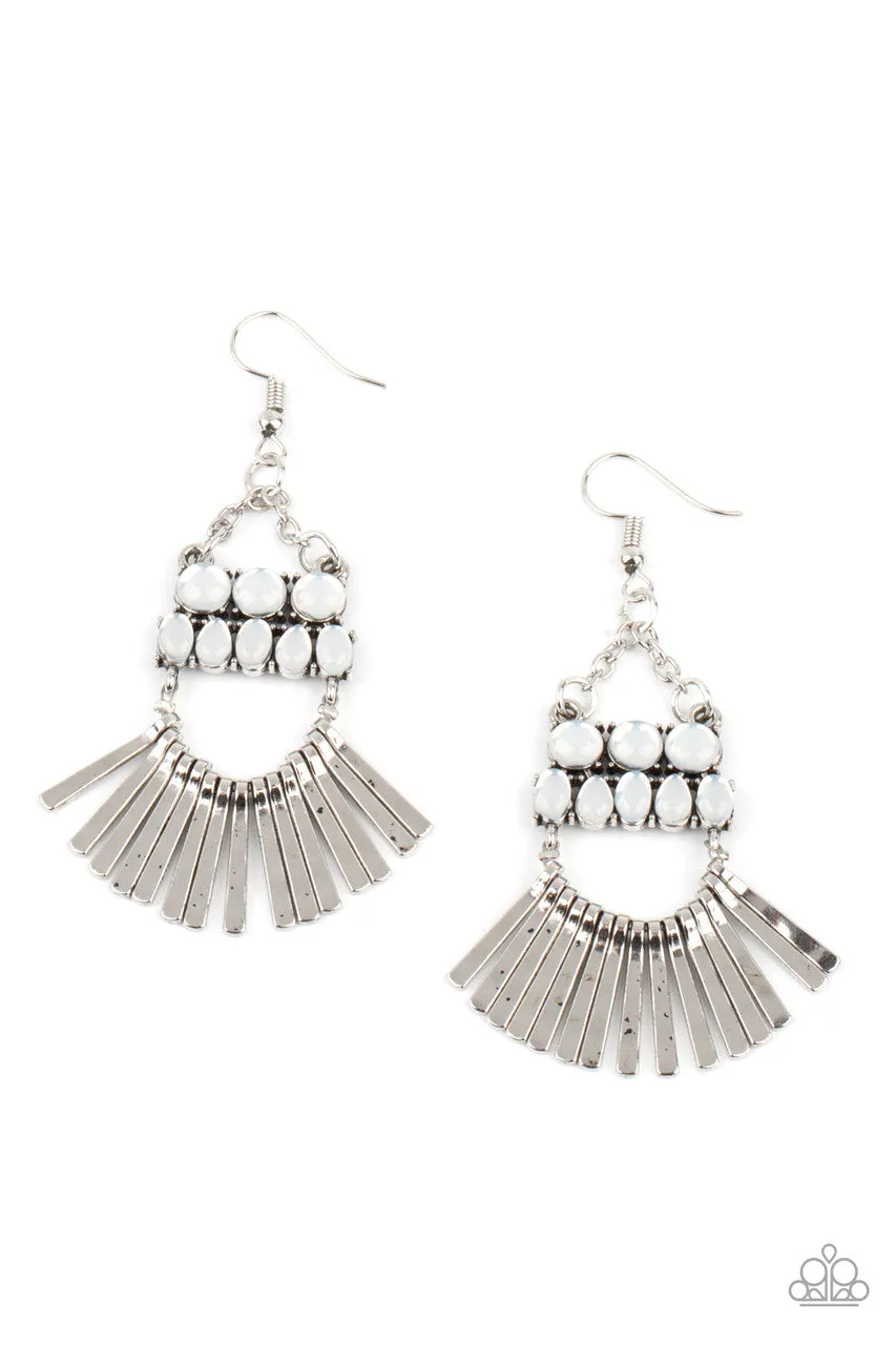 A FLARE for Fierceness White Paparazzi Earrings