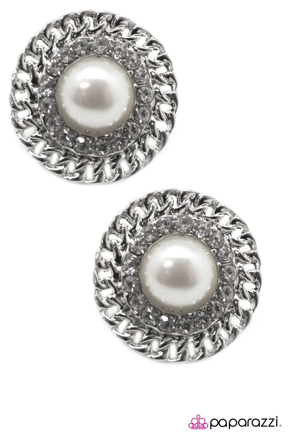 A Grand Gesture White Pearl Post Earrings - Paparazzi Accessories