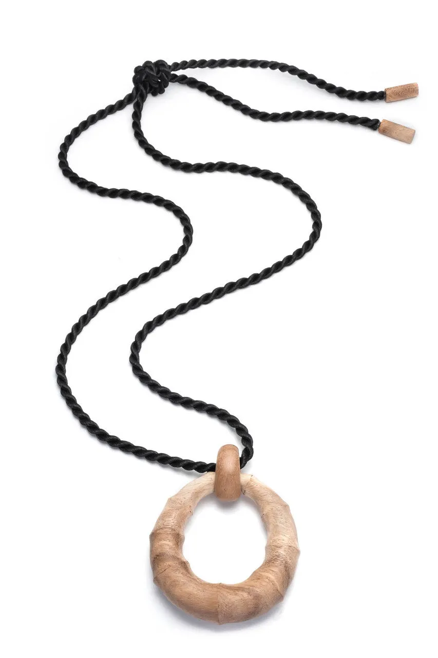 Acacia Wood Bamboo Necklace