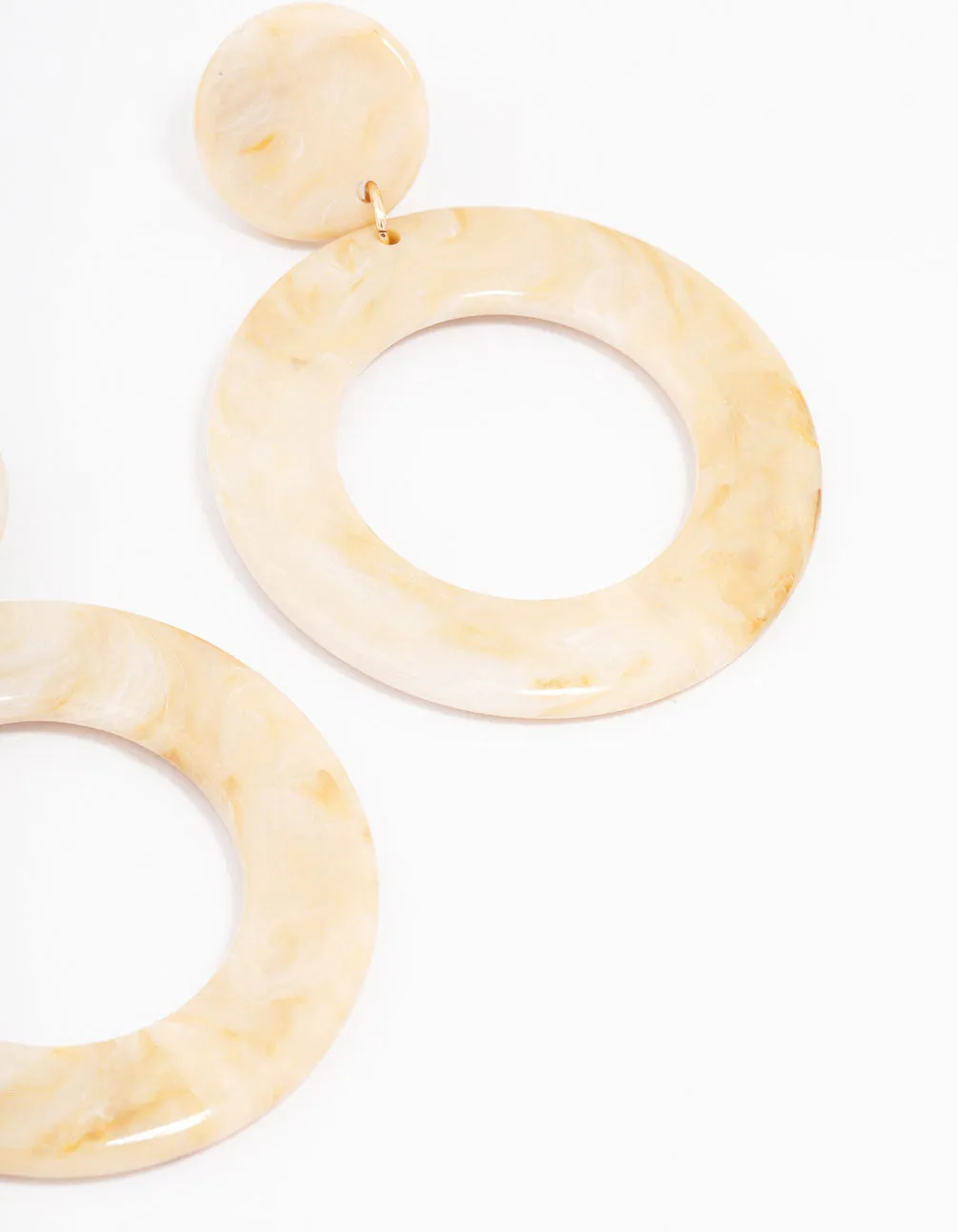 Acrylic Marble Circular Drop Earrings