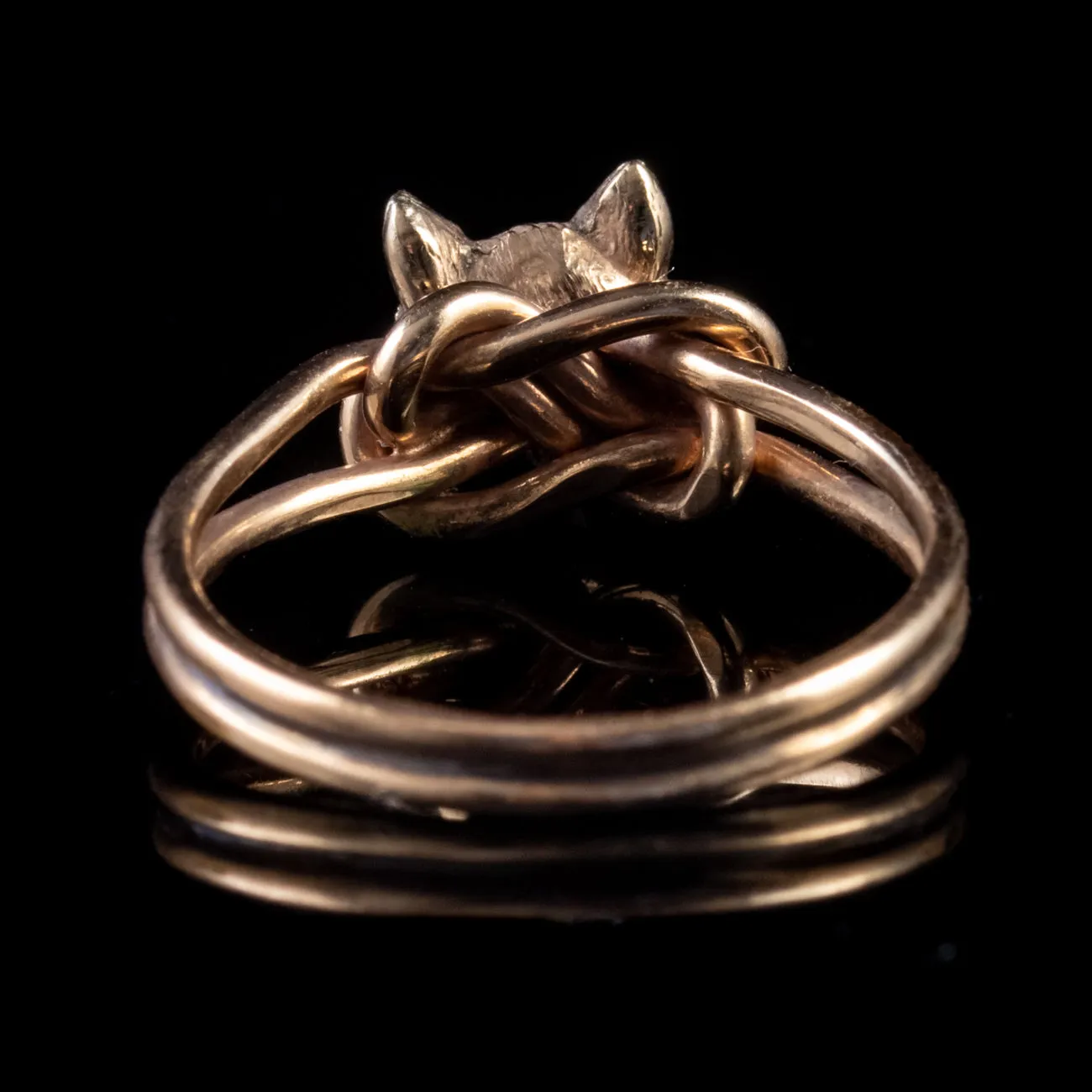 Antique Victorian Fox Knot Ring 18Ct Gold Circa 1900