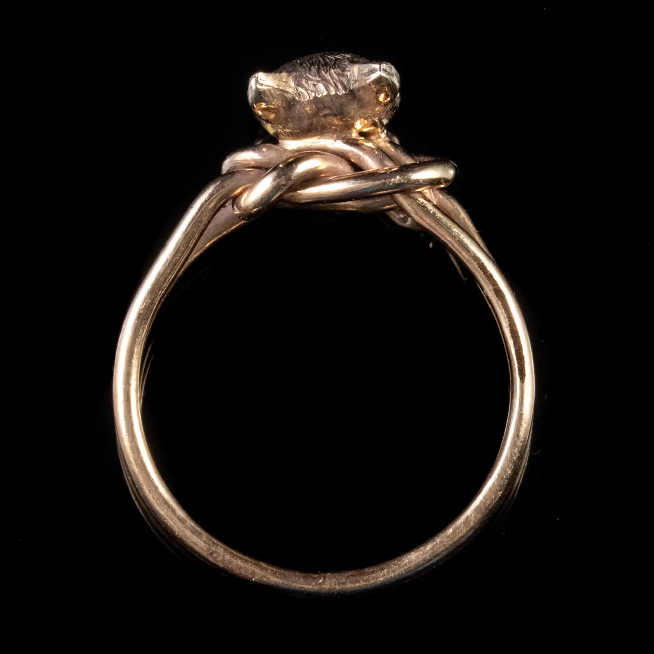 Antique Victorian Fox Knot Ring 18Ct Gold Circa 1900