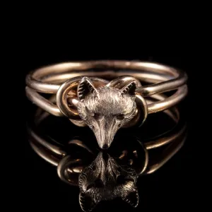 Antique Victorian Fox Knot Ring 18Ct Gold Circa 1900