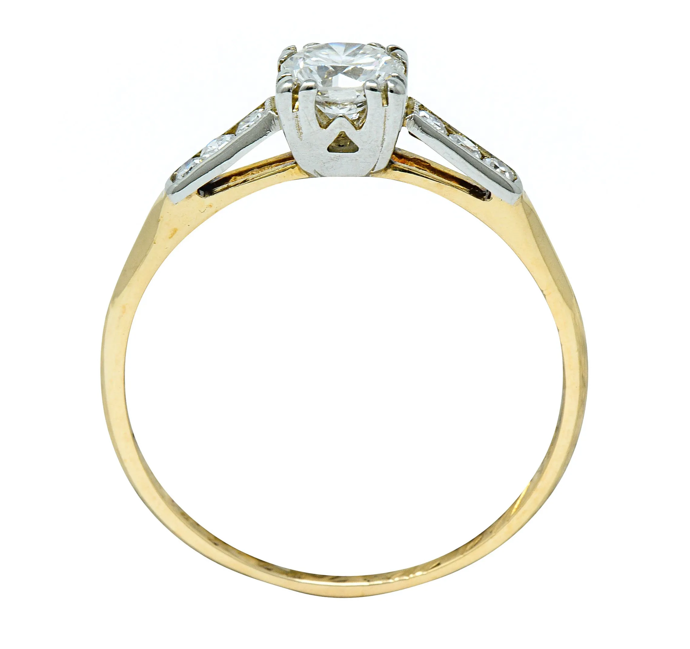 Art Deco Diamond 14 Karat Two-Tone Gold Engagement Ring