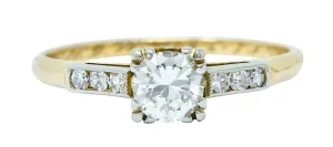 Art Deco Diamond 14 Karat Two-Tone Gold Engagement Ring