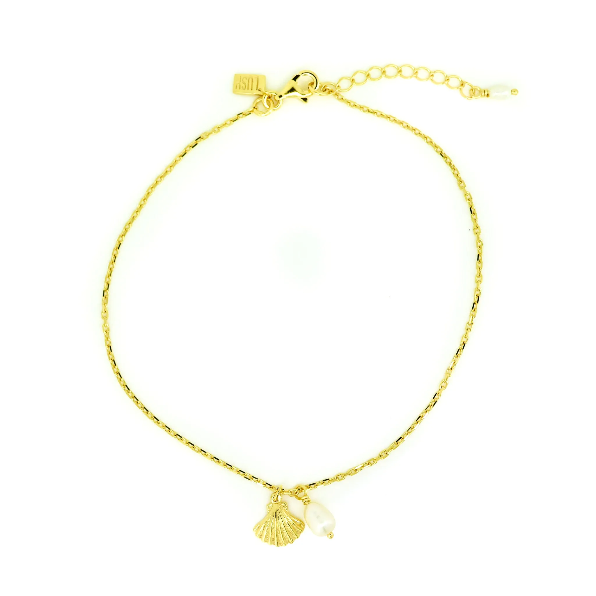 Beach Love Pearl Anklet Gold