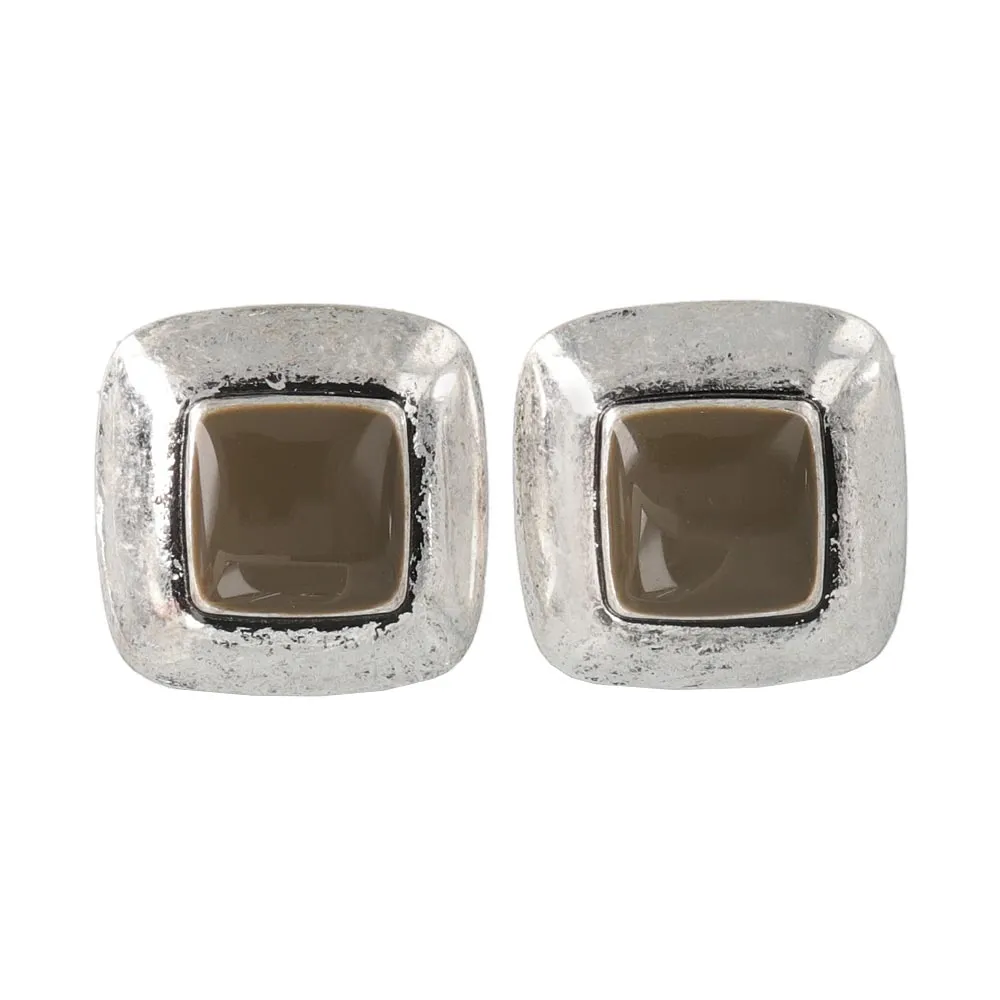 Big Square Titanium Earrings