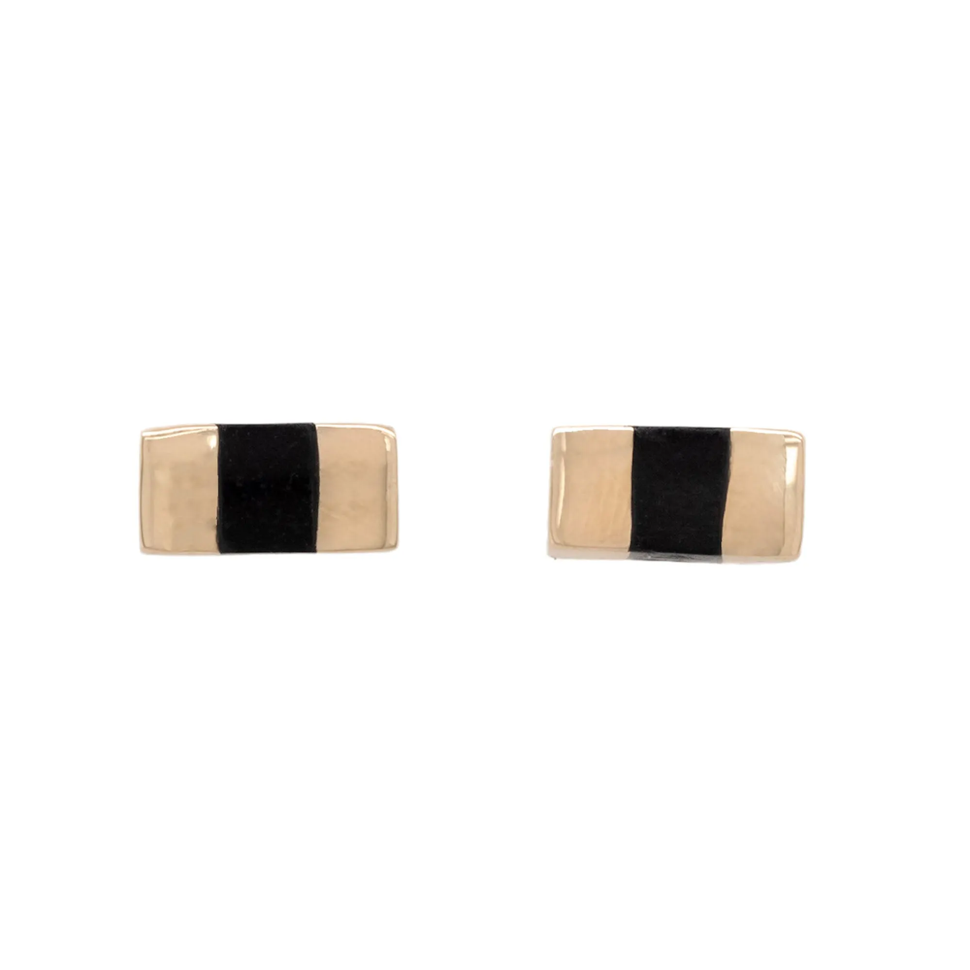 Black Jade Keel Stud Earrings