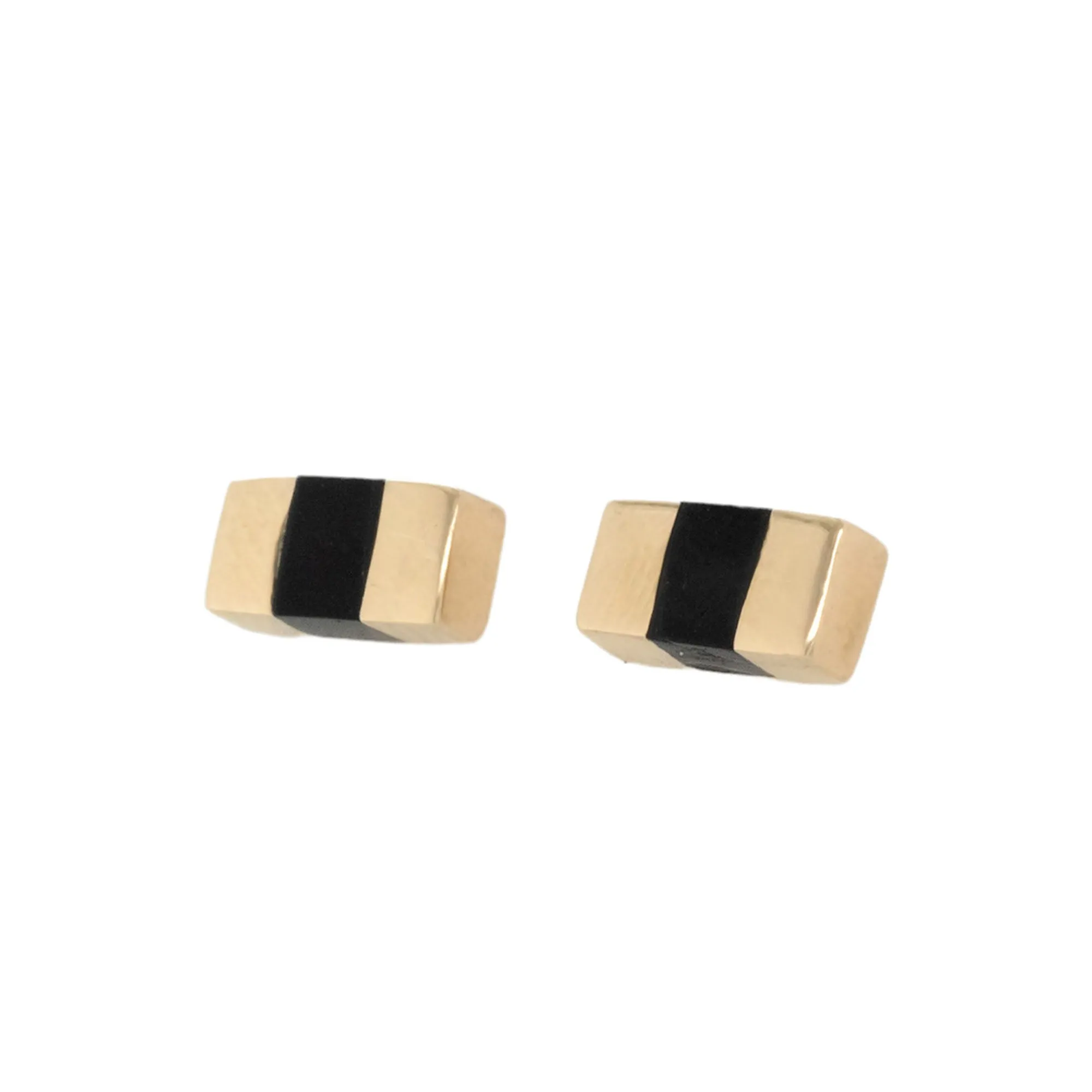 Black Jade Keel Stud Earrings